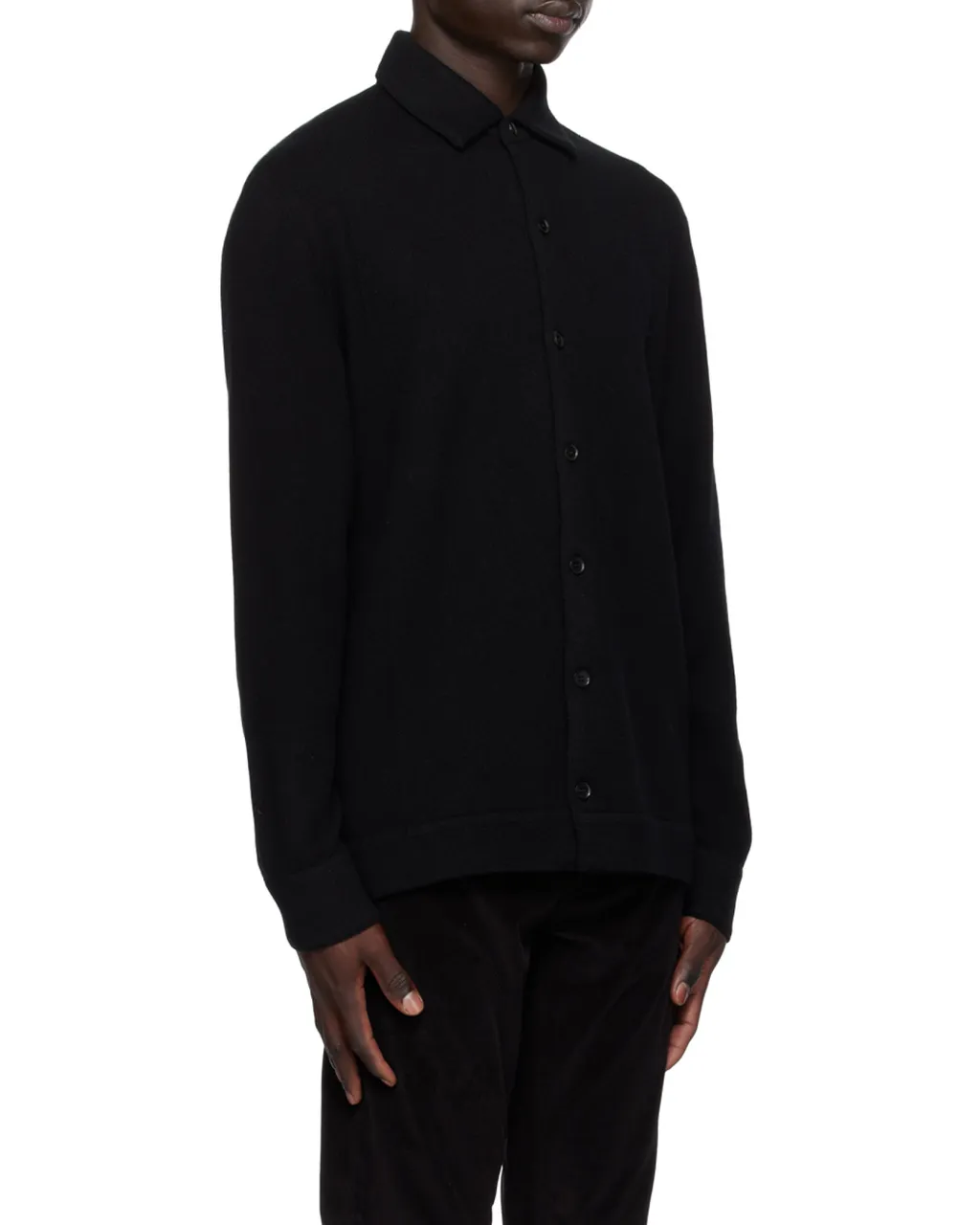 Classic-Collar Cashmere Cardigan