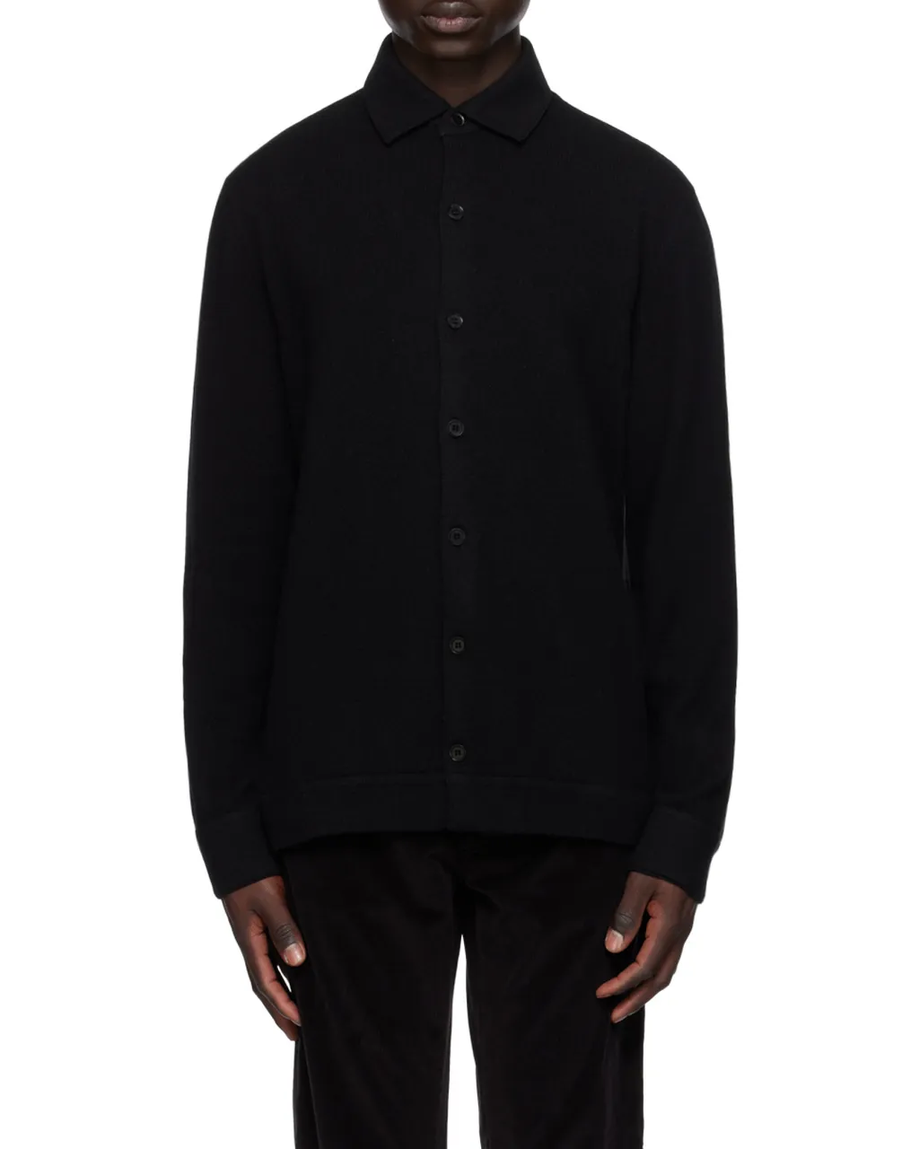 Classic-Collar Cashmere Cardigan