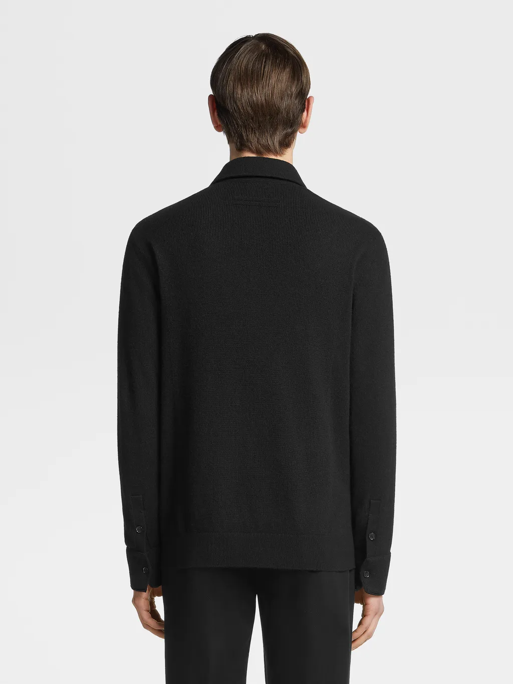 Classic-Collar Cashmere Cardigan