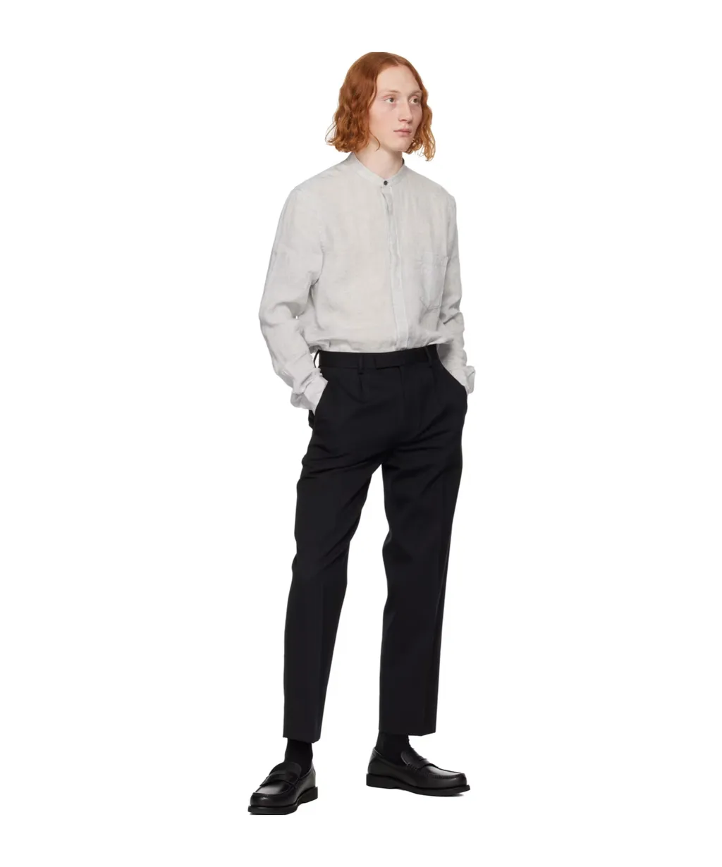 Long-Sleeved Shirt With Vertical Collar