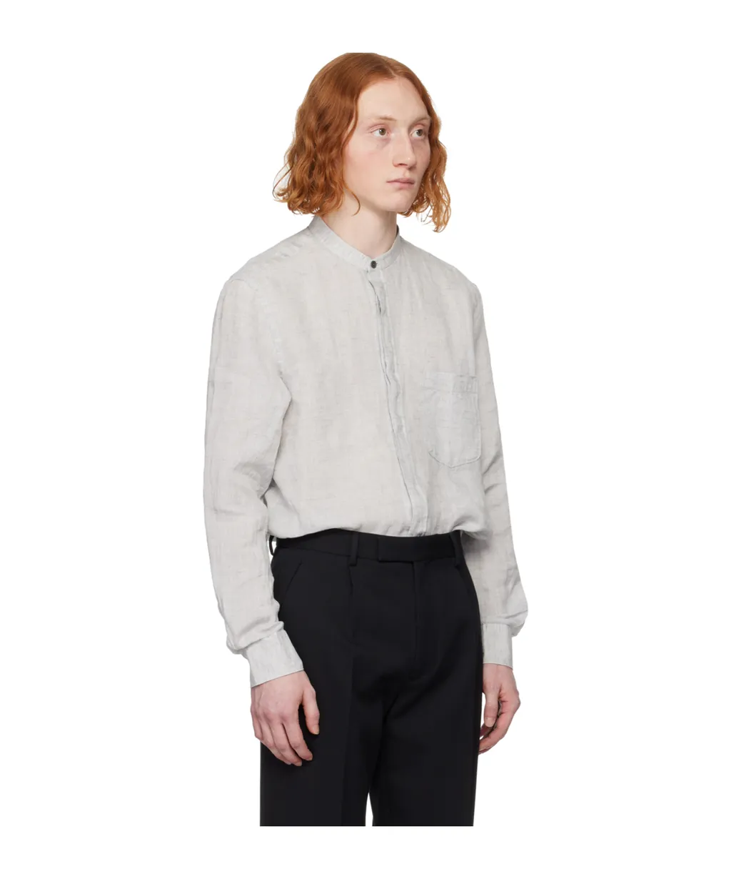 Long-Sleeved Shirt With Vertical Collar