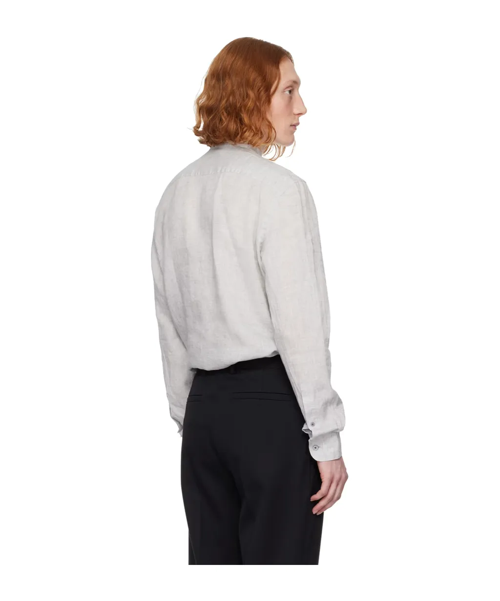 Long-Sleeved Shirt With Vertical Collar