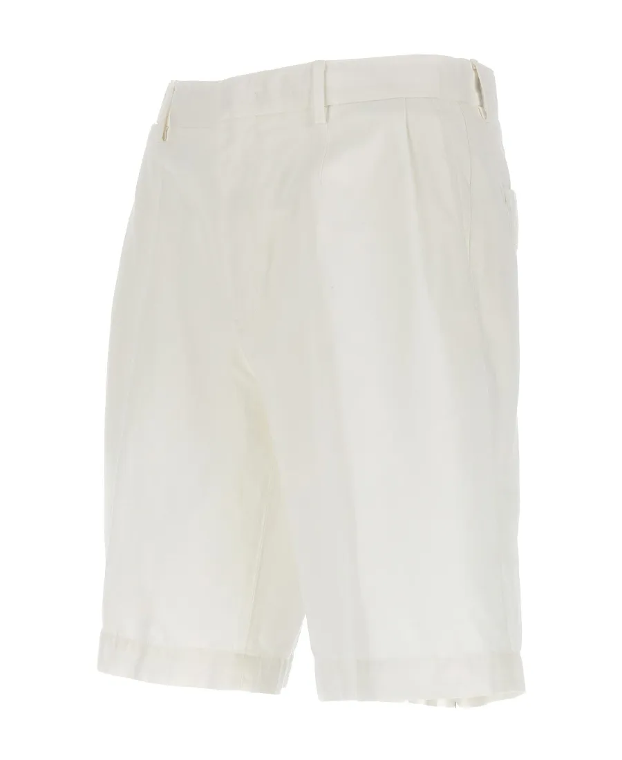 Summer Knee-Length Pleated Chino Shorts