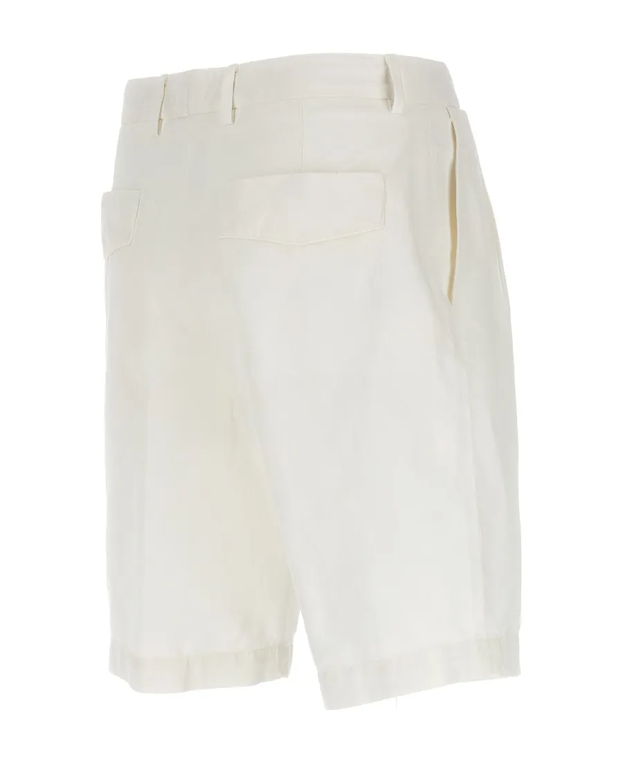 Summer Knee-Length Pleated Chino Shorts