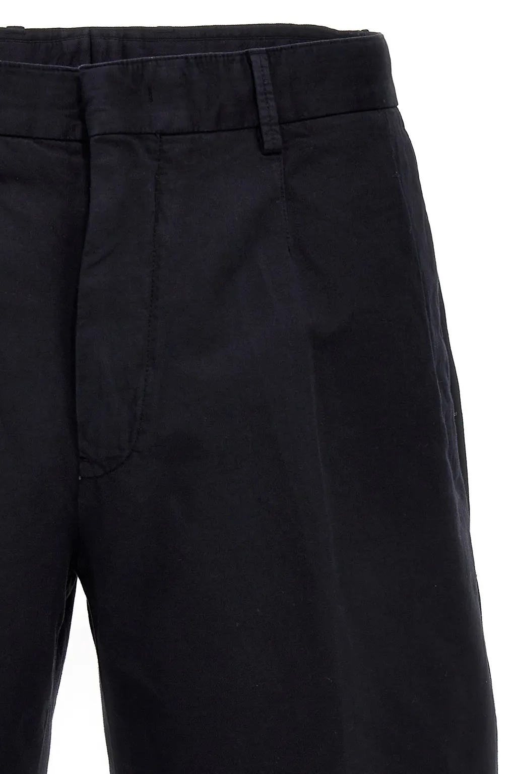 Summer Knee-Length Pleated Chino Shorts