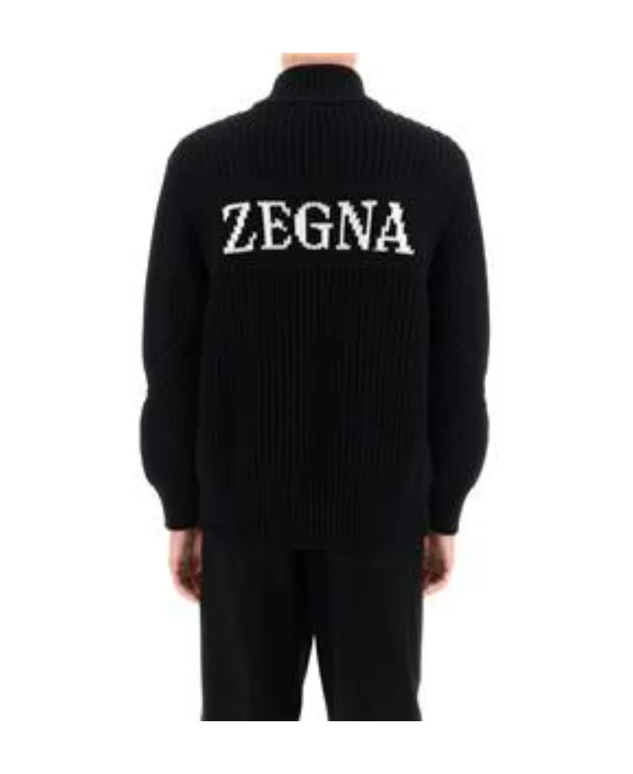 Logo Intarsia Knitted Jacket