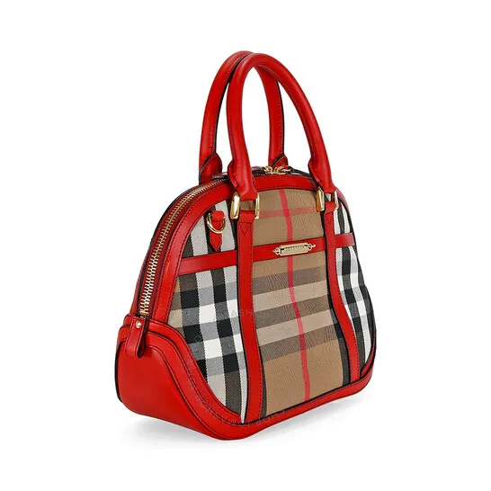 Checked Top Handle Bag