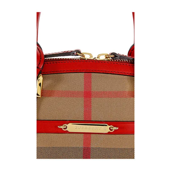 Checked Top Handle Bag