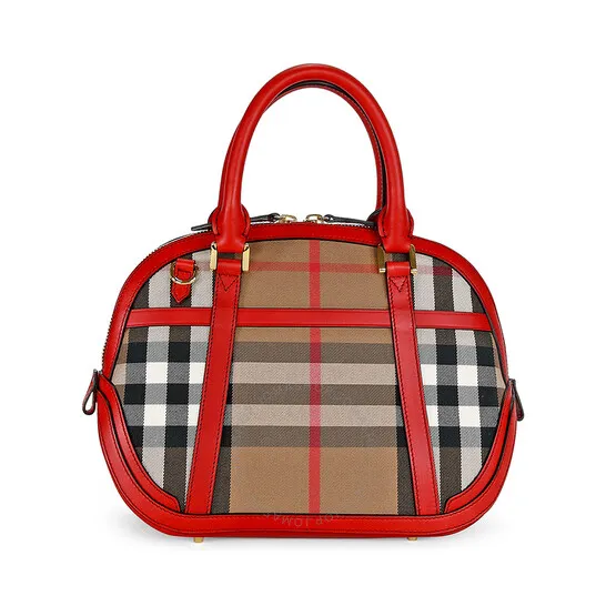 Checked Top Handle Bag