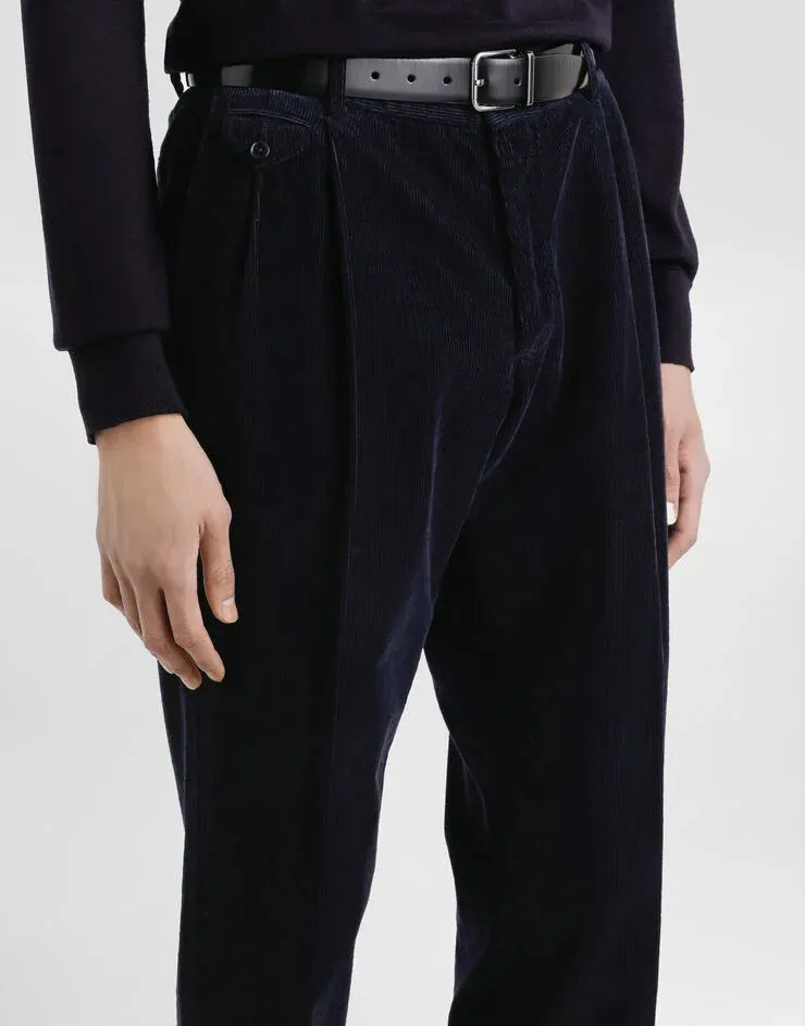 Garment-Dyed Velvet Trousers