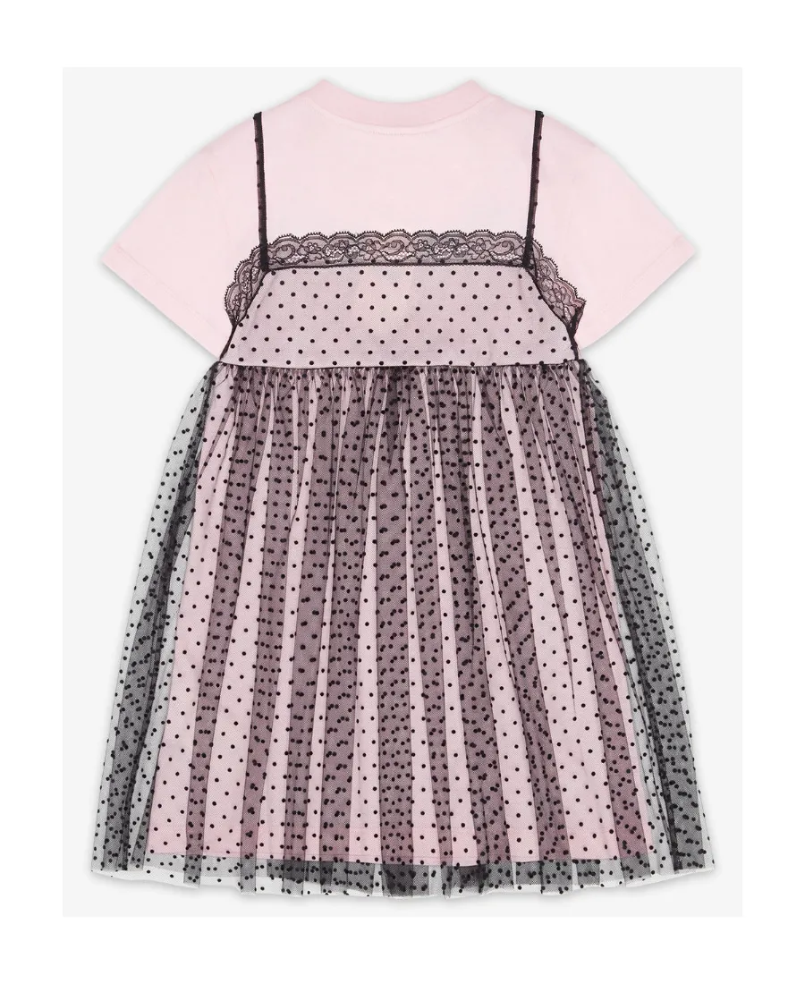 Multicolour Jersey And Tulle Junior Dress