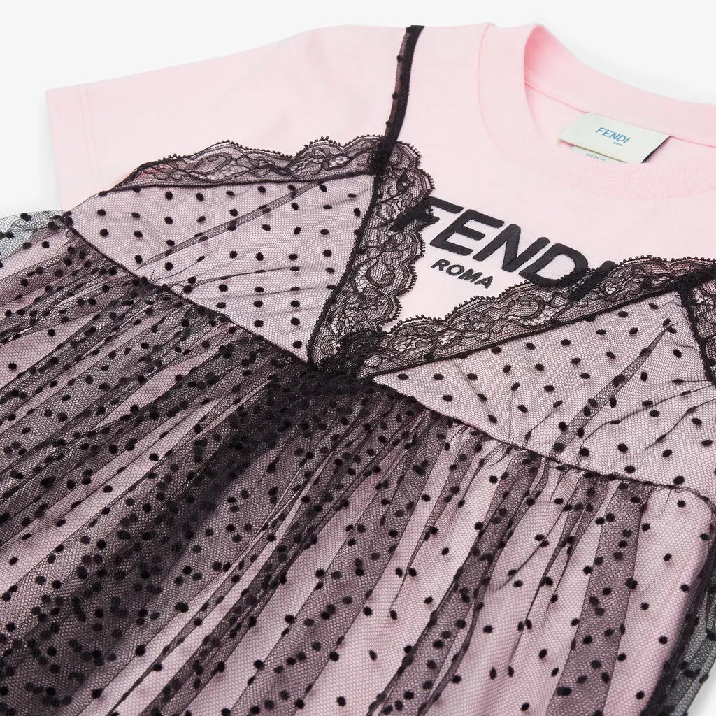 Multicolour Jersey And Tulle Junior Dress