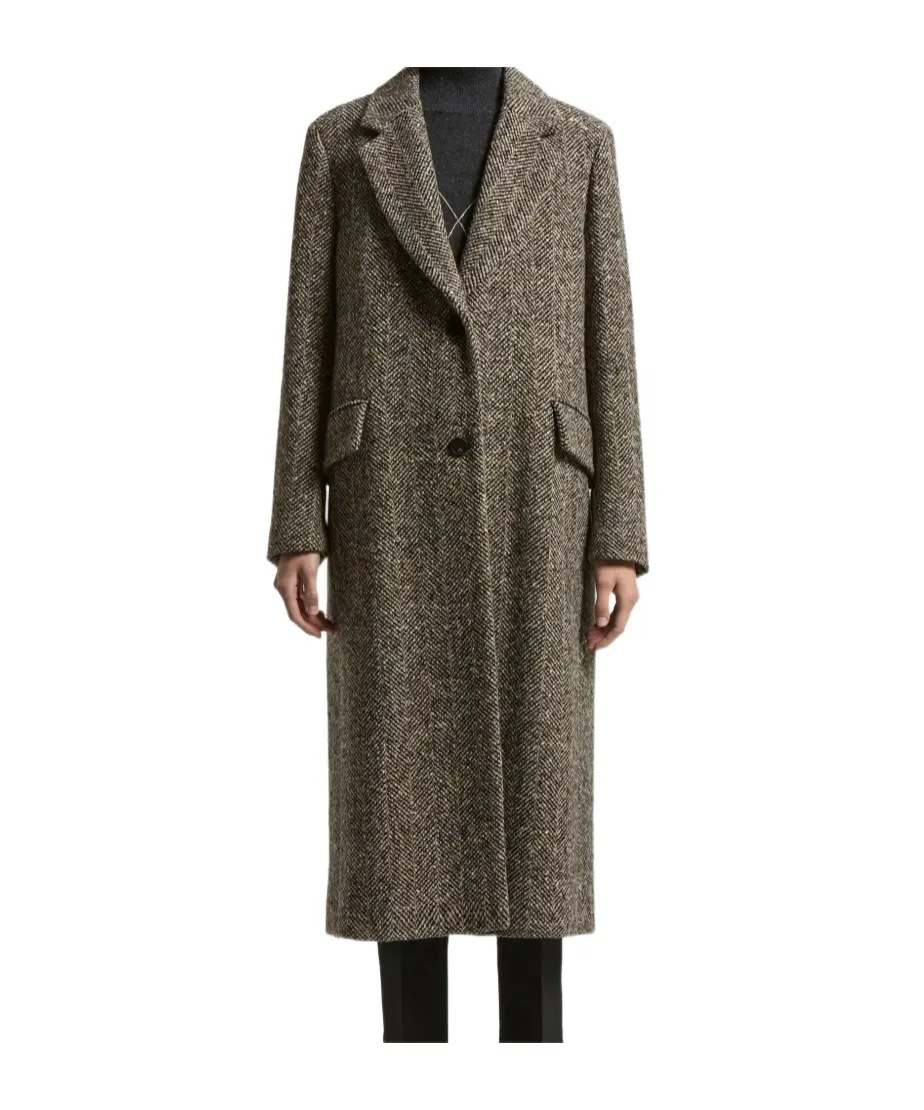 Herringbone Tweed Coat