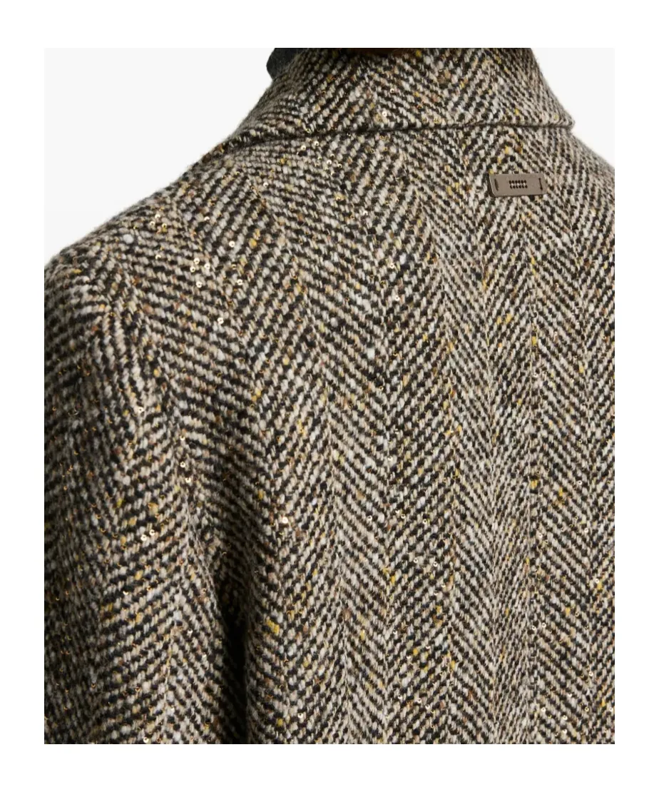 Herringbone Tweed Coat
