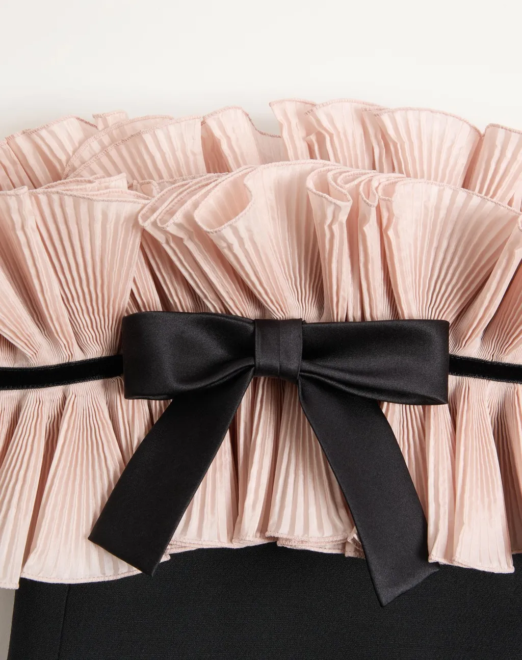 Crepe Couture Pleated Bow Mini Dress