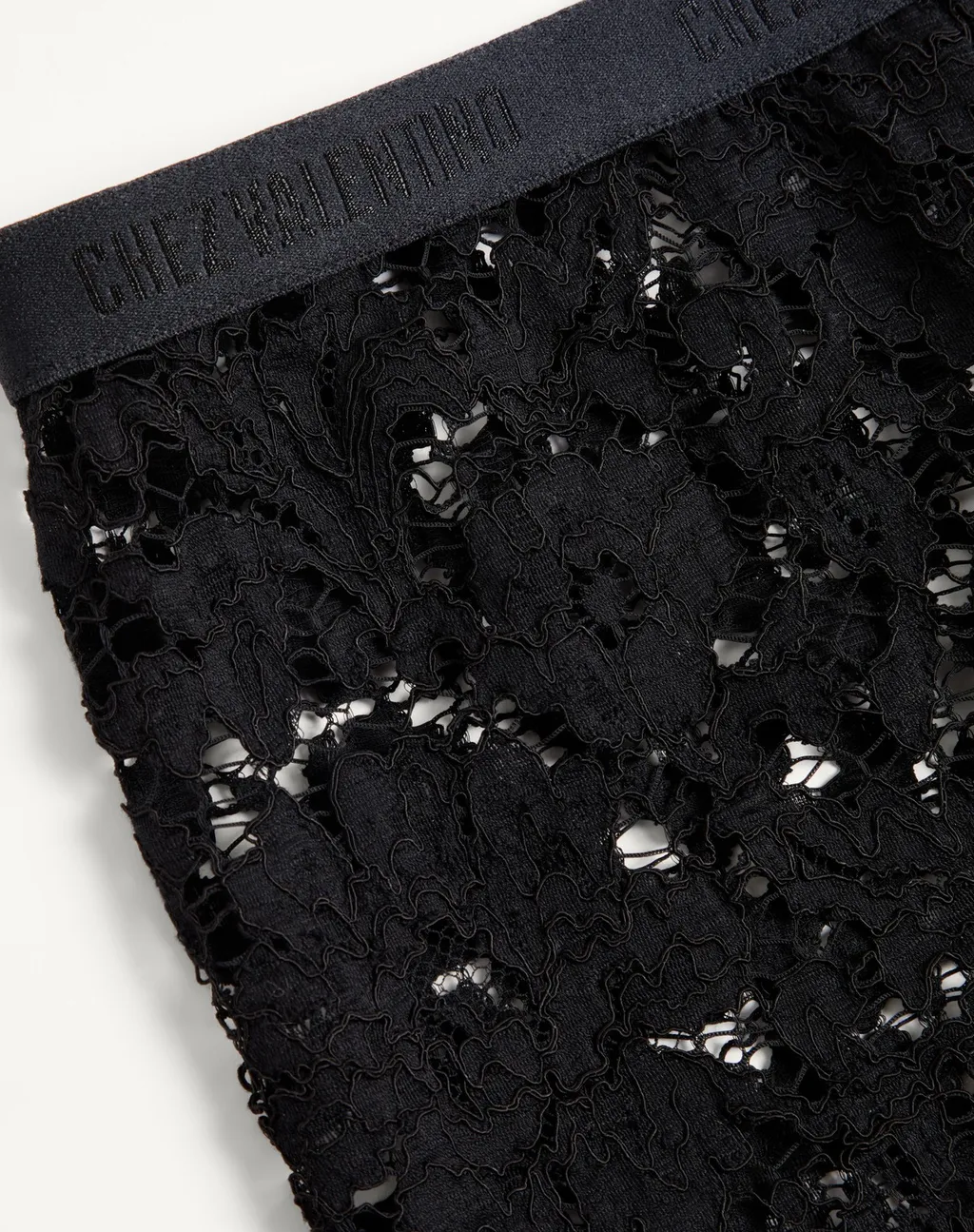 Lace Trousers With Feather Trim