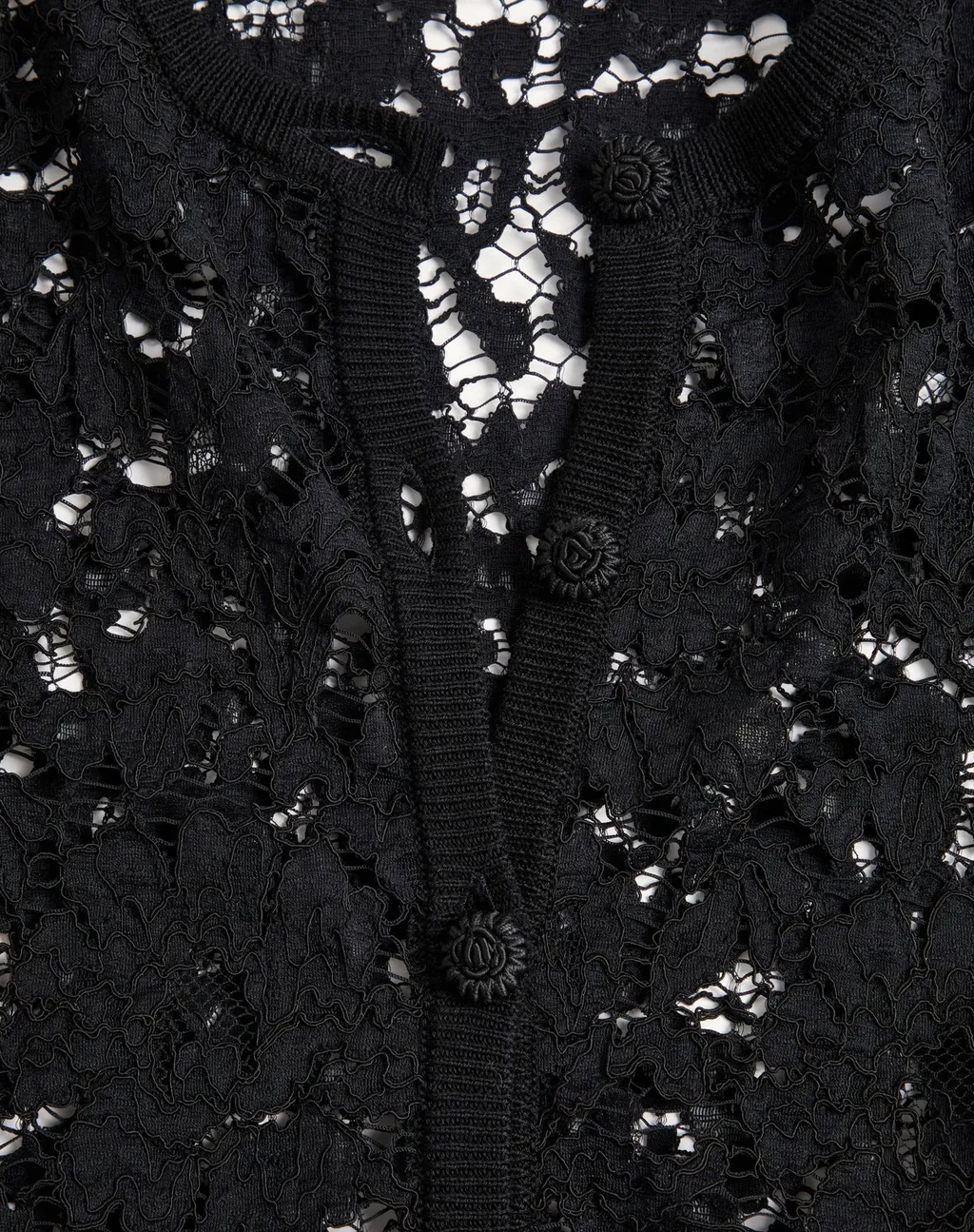 Lace Feather-Trim Cardigan