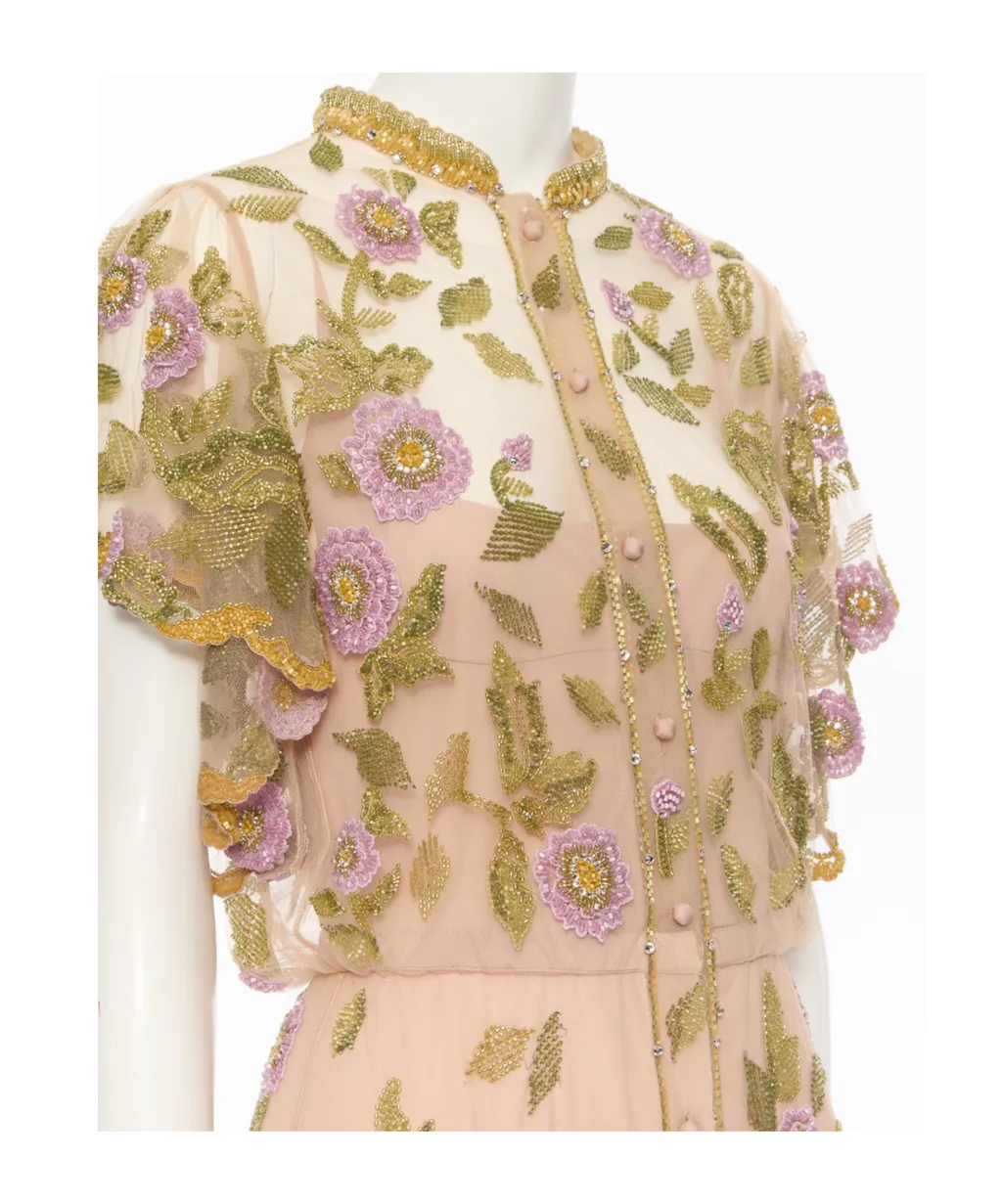 Short Sleeve Dress With Floral Details