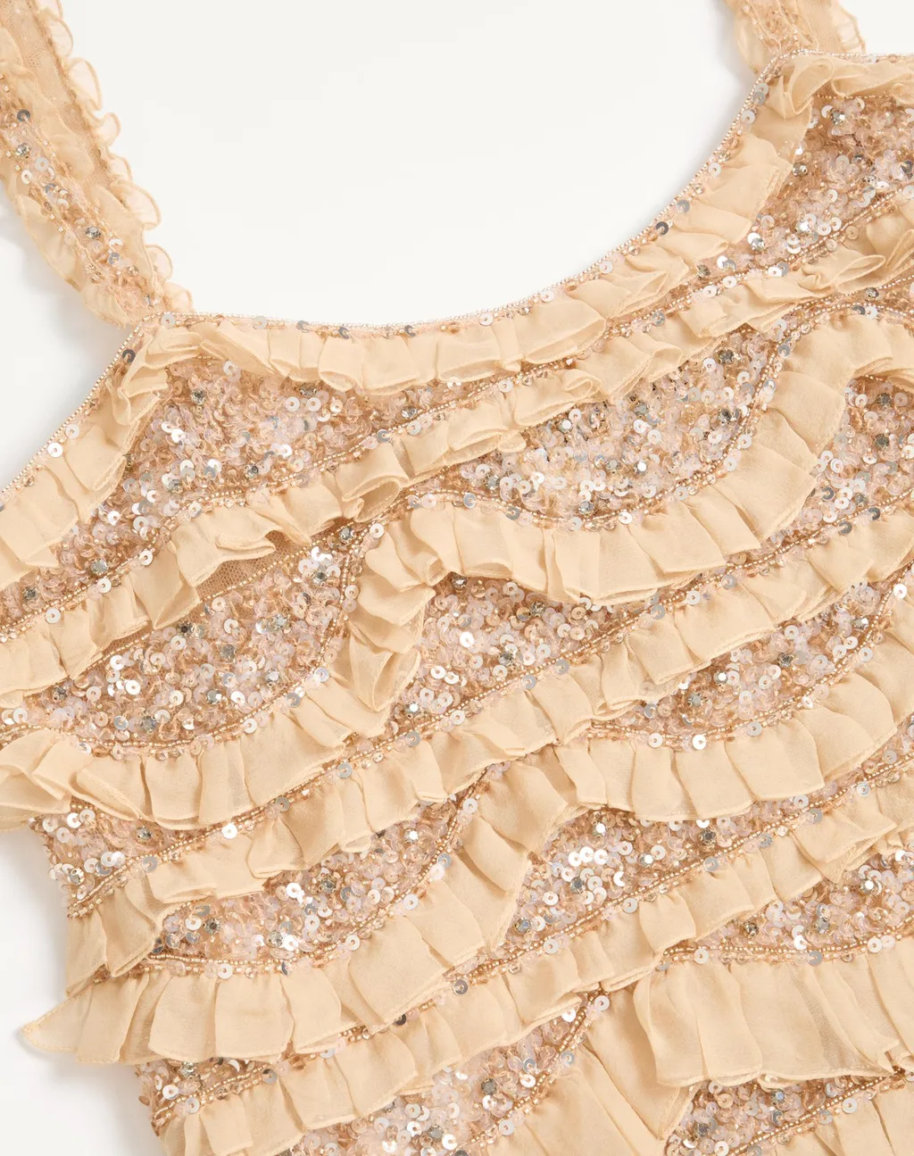 Embroidered Ruffle Dress