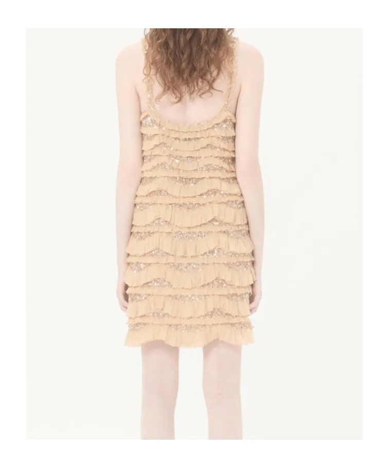 Embroidered Ruffle Dress