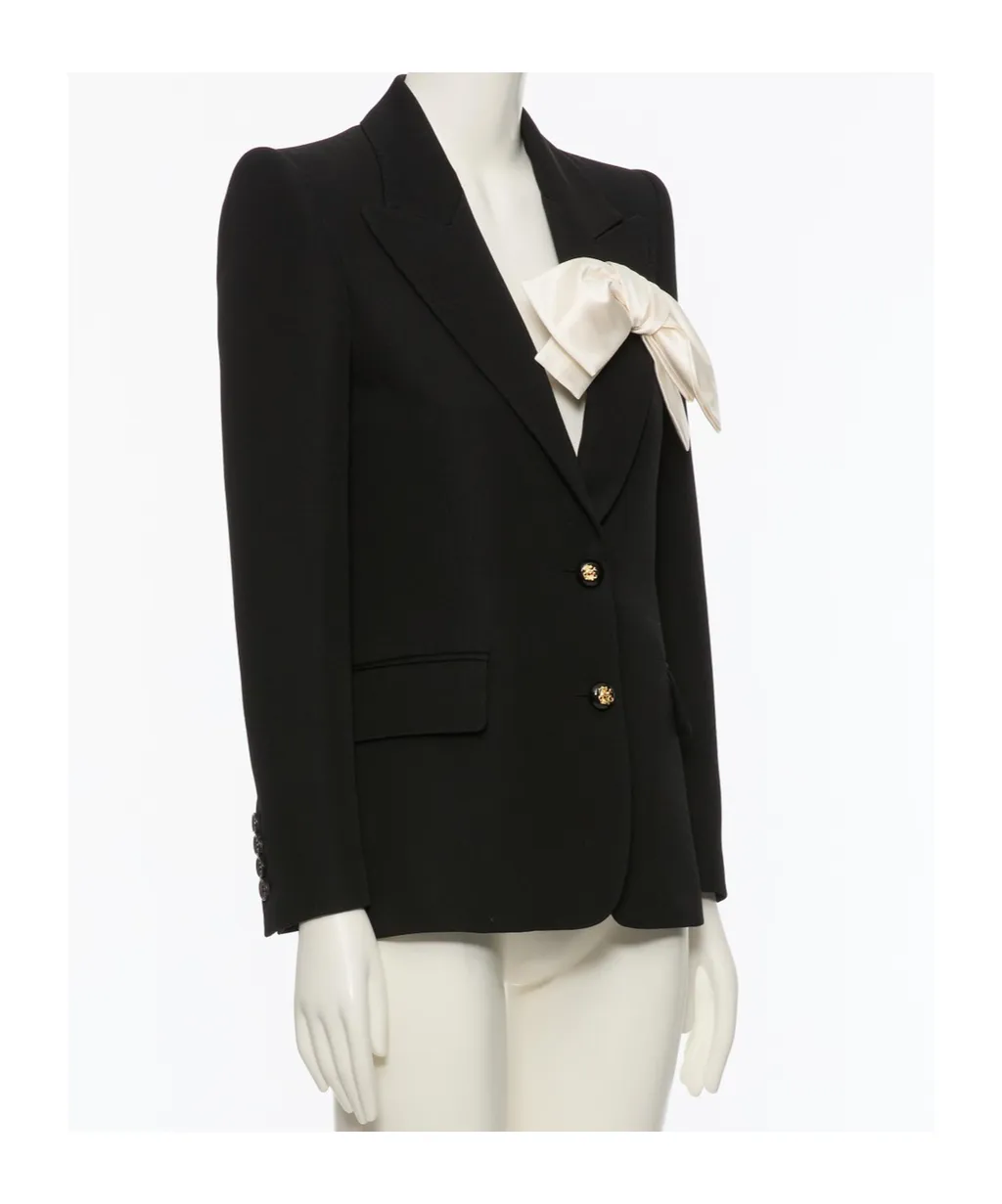 Crepe Couture Jacket With Bow