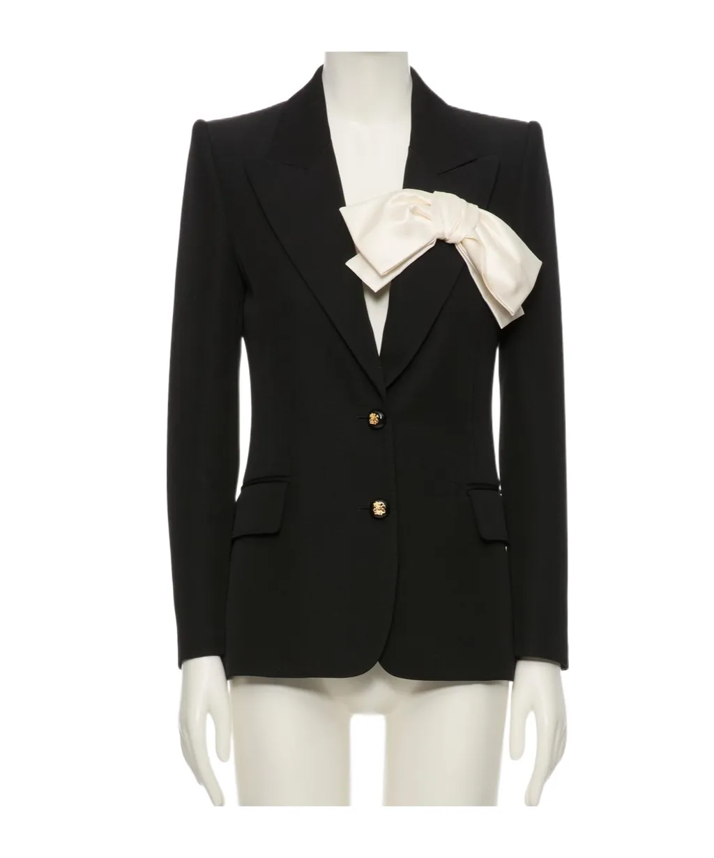 Crepe Couture Jacket With Bow
