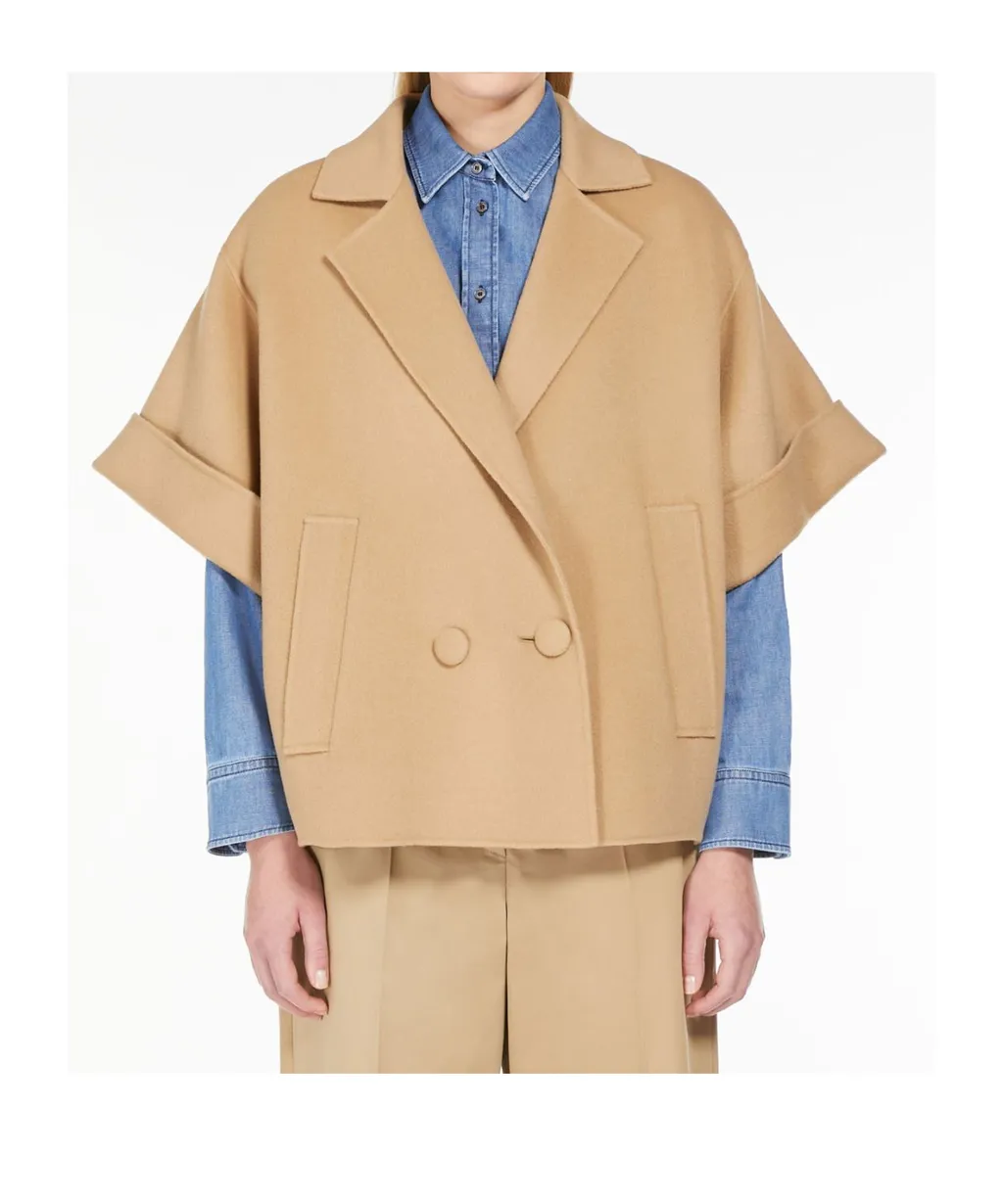 Double-Breasted Short-Sleeved Cape