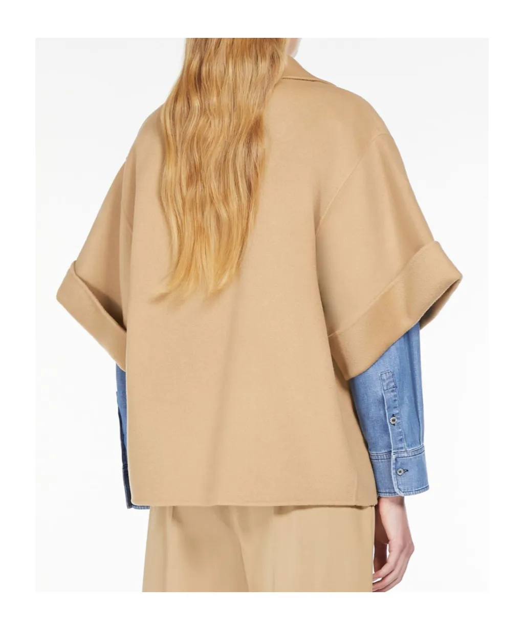 Double-Breasted Short-Sleeved Cape