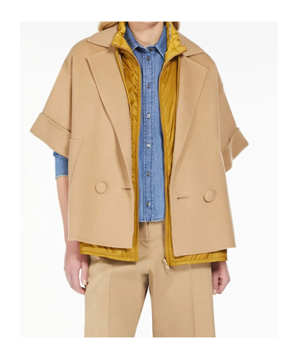 Double-Breasted Short-Sleeved Cape