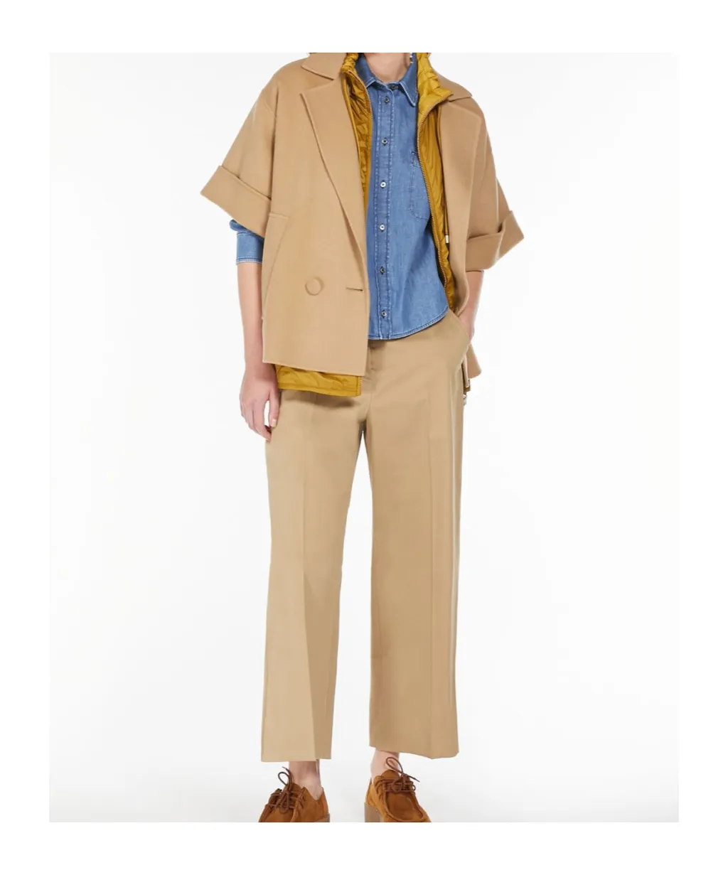 Double-Breasted Short-Sleeved Cape
