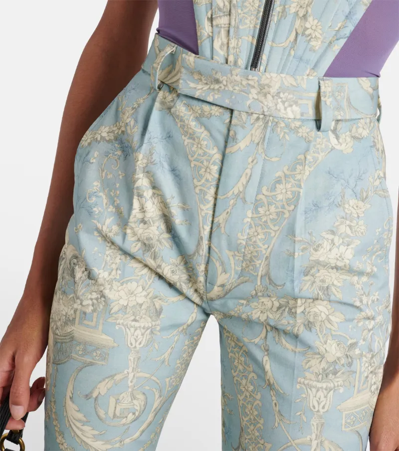 Ray Printed High-Rise Flared Pants