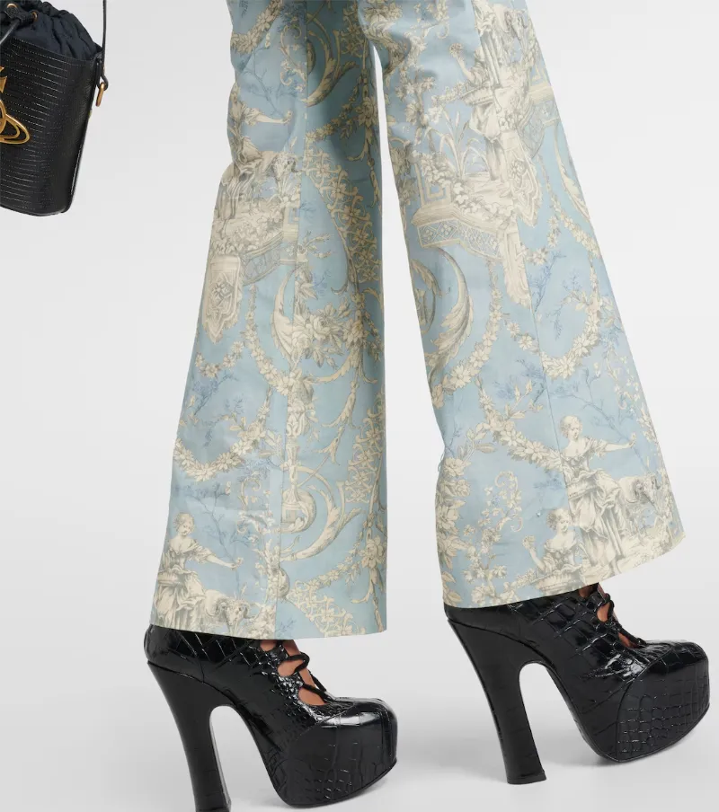 Ray Printed High-Rise Flared Pants