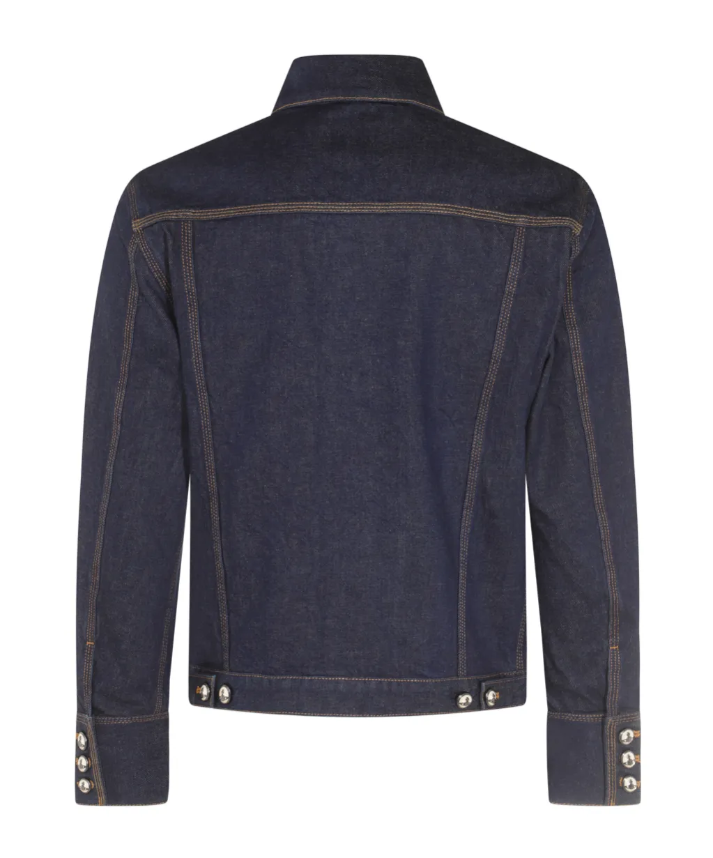 Logo Embroidered Buttoned Denim Jacket