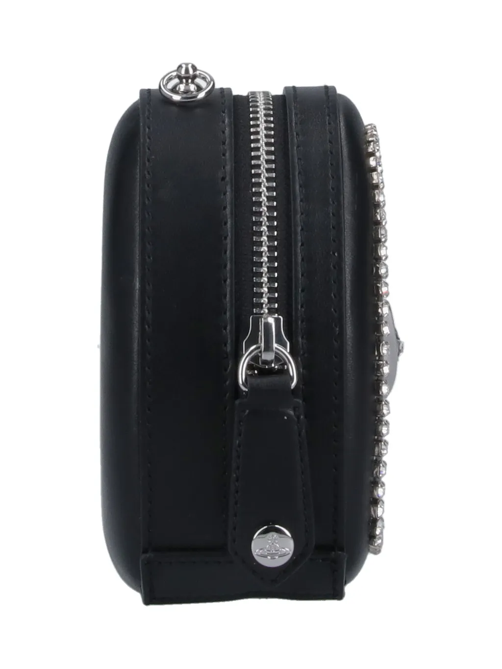 Logo Plaque Zipped Shoulder Bag