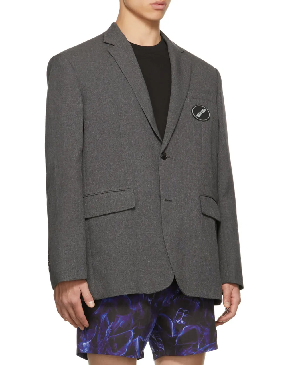 MÉLange-Effect Single-Breasted Blazer