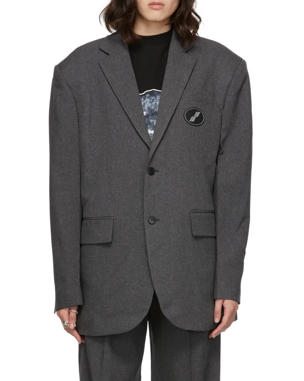 MÉLange-Effect Single-Breasted Blazer