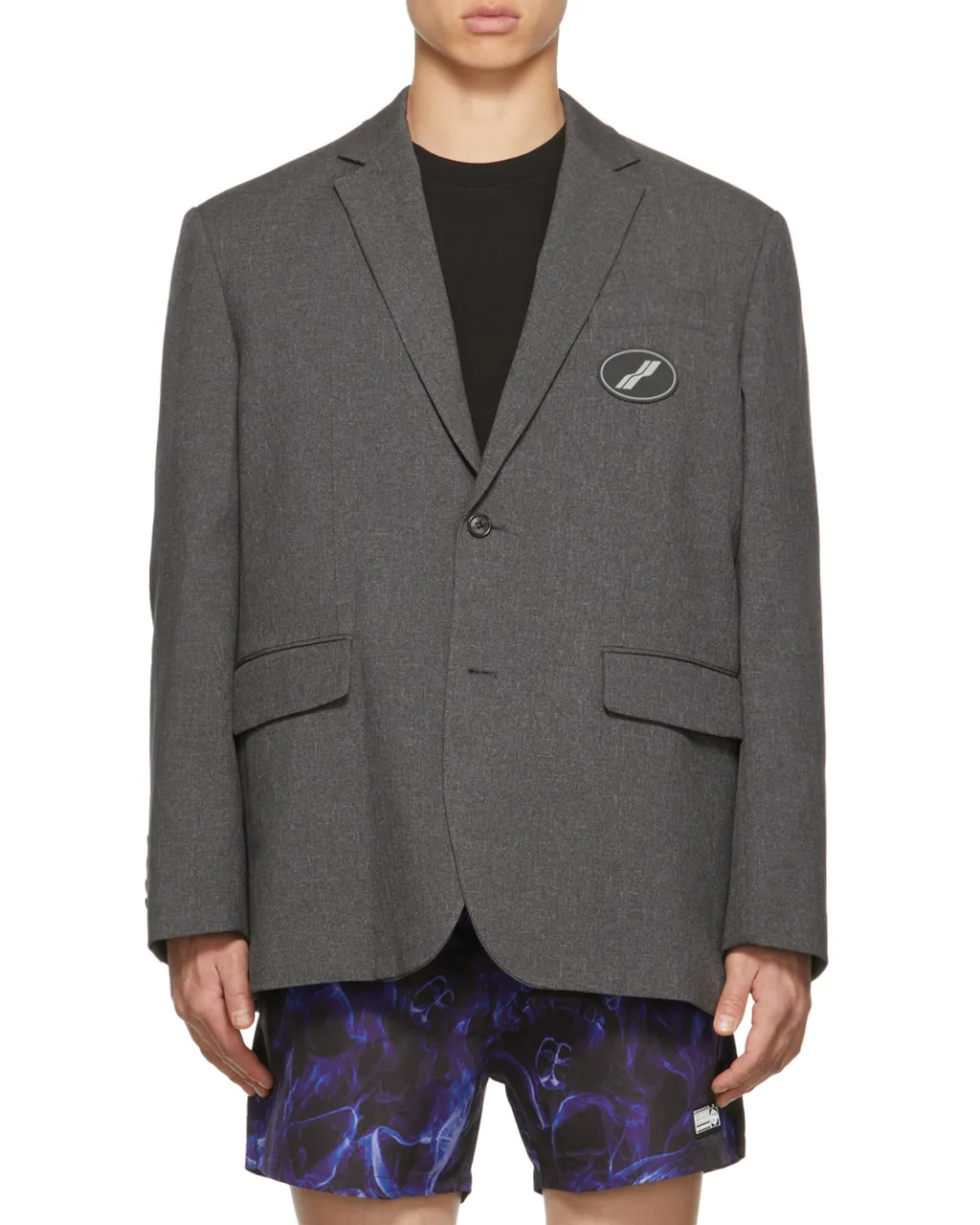 MÉLange-Effect Single-Breasted Blazer