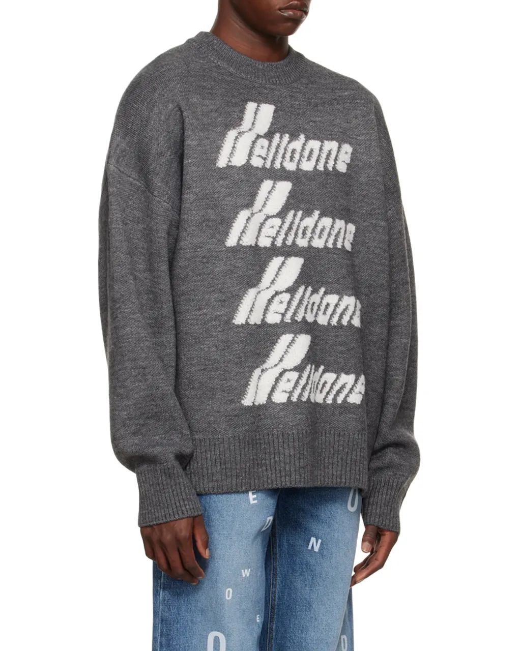 Pile Intarsia-Knit Logo Jumper