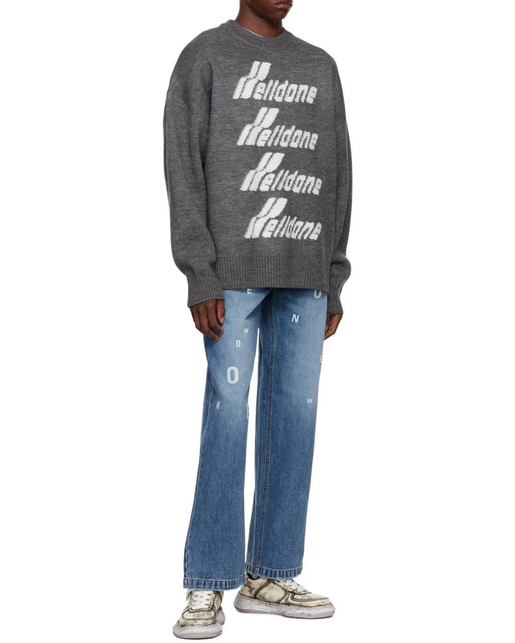 Pile Intarsia-Knit Logo Jumper
