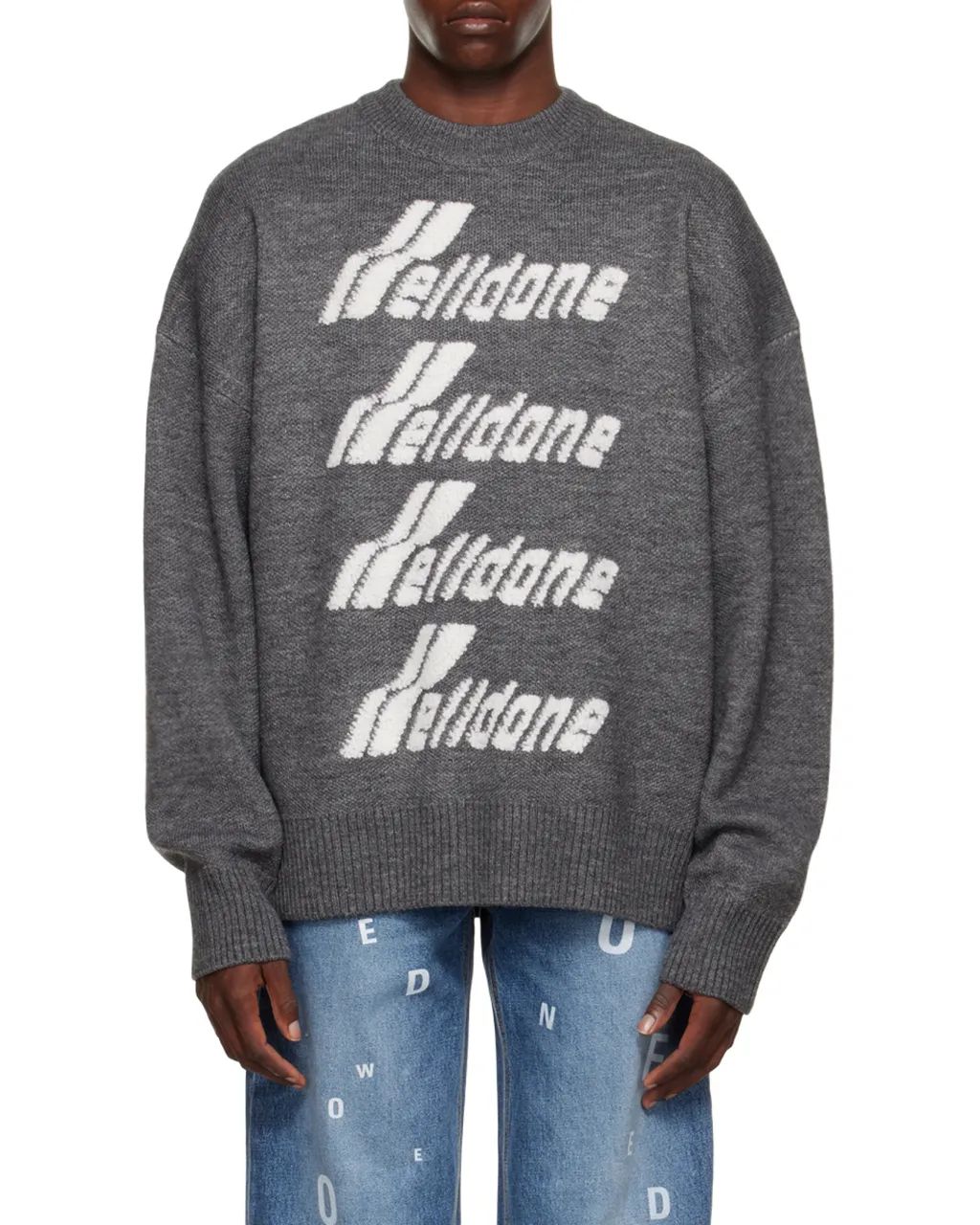 Pile Intarsia-Knit Logo Jumper