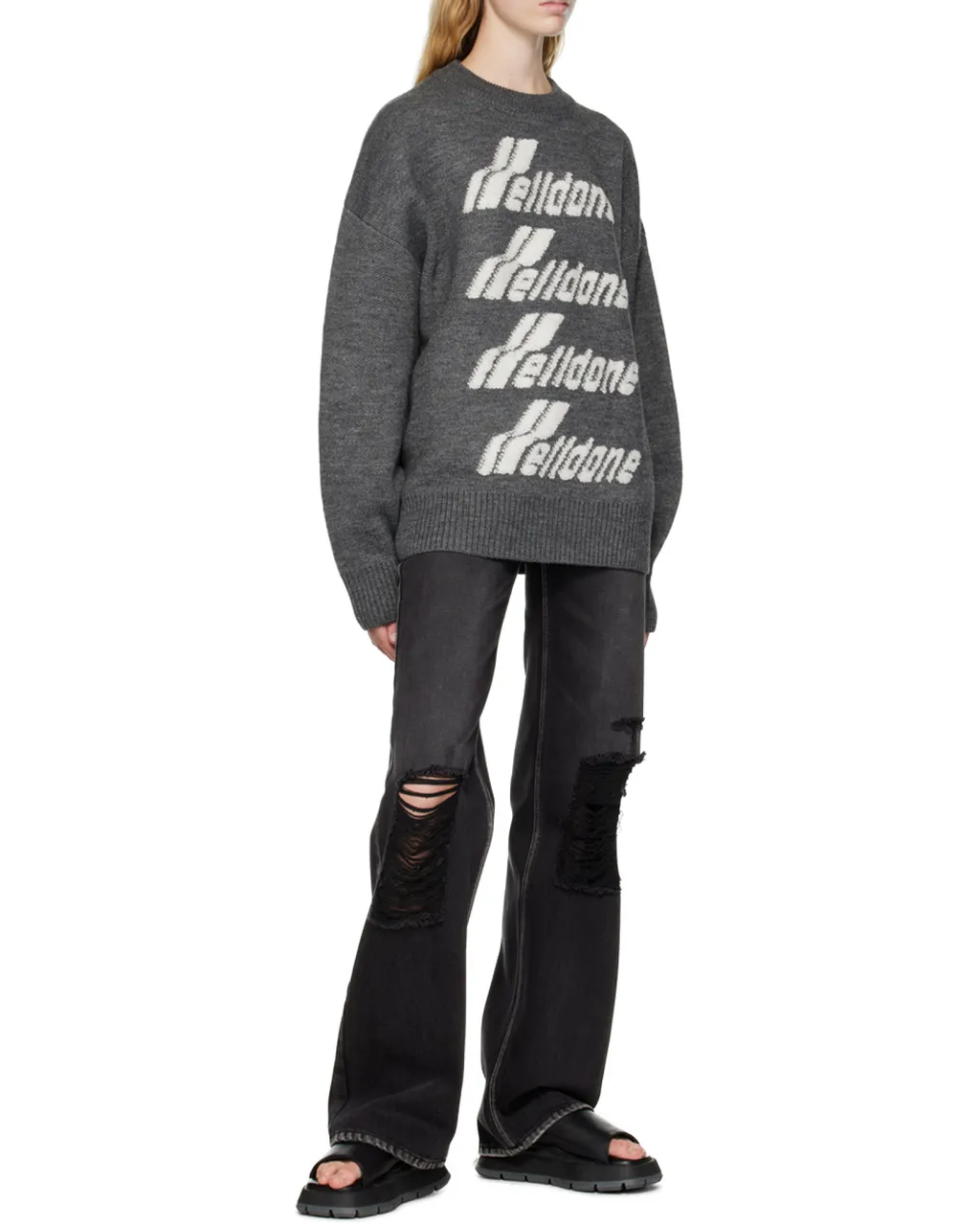 Pile Intarsia-Knit Logo Jumper