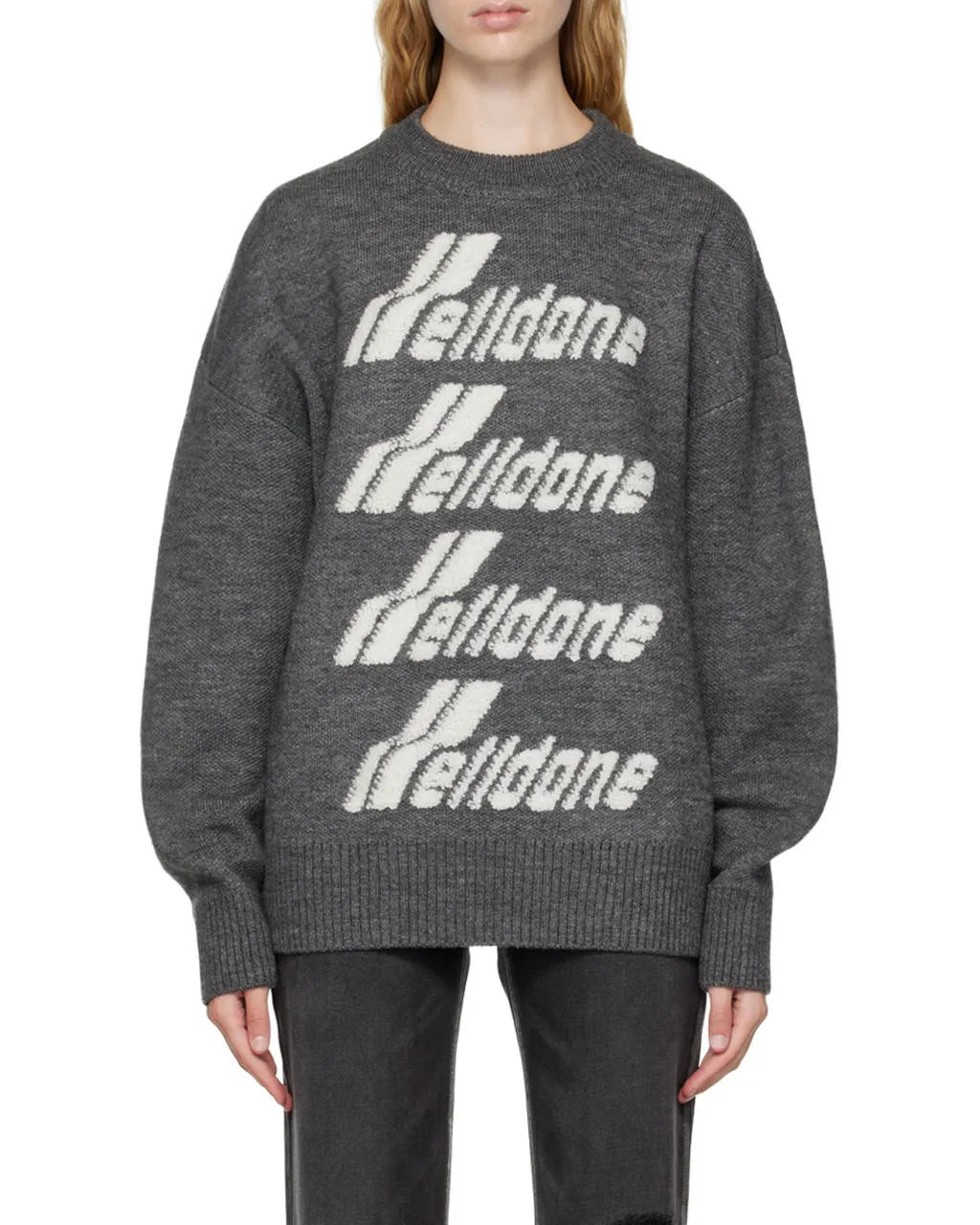 Pile Intarsia-Knit Logo Jumper
