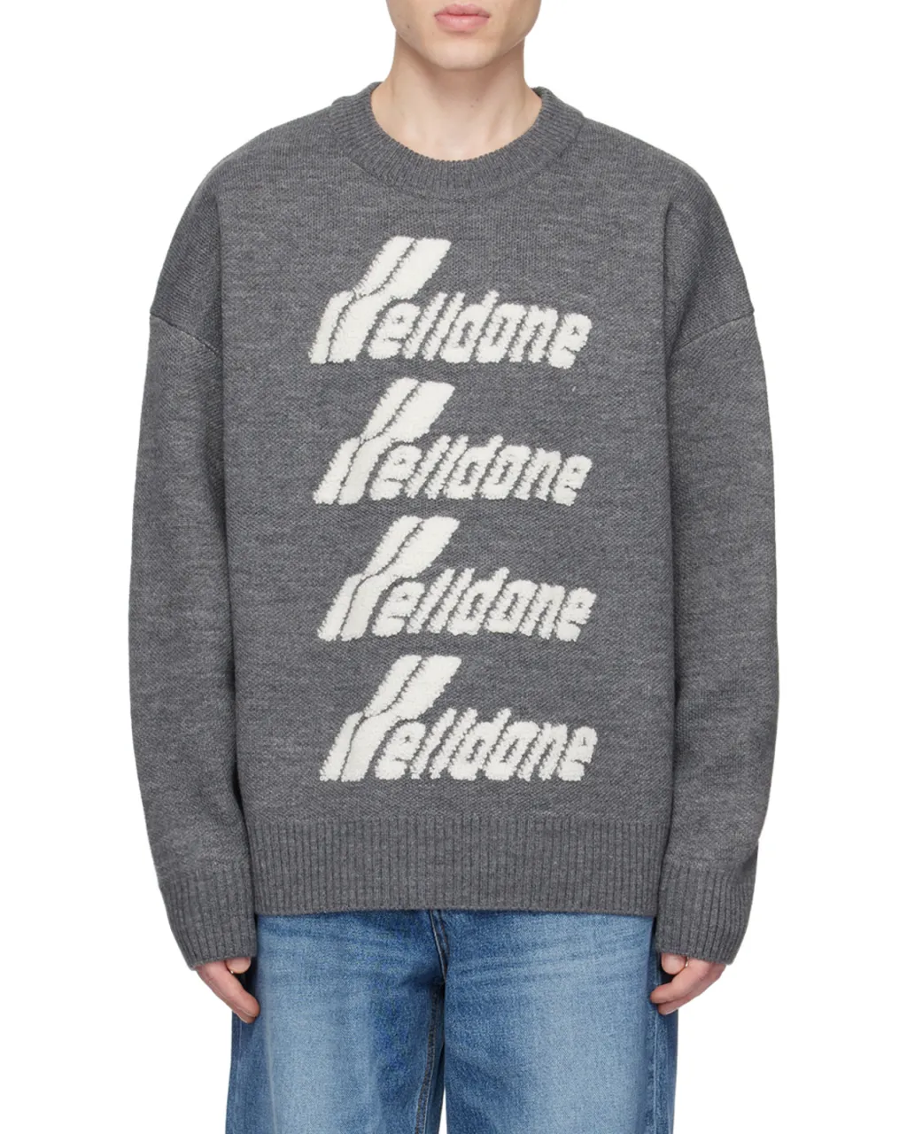 Pile Intarsia-Knit Logo Jumper