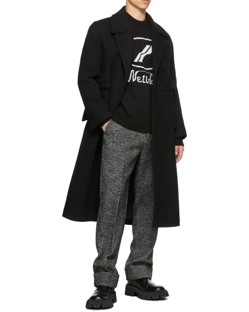 Logo-Intarsia Crew-Neck Jumper