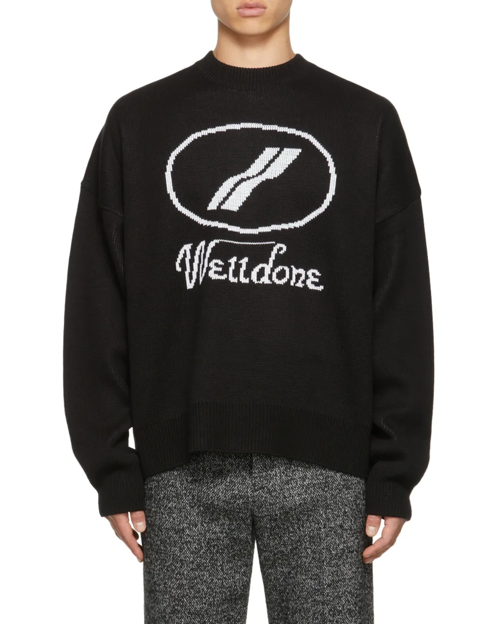 Logo-Intarsia Crew-Neck Jumper