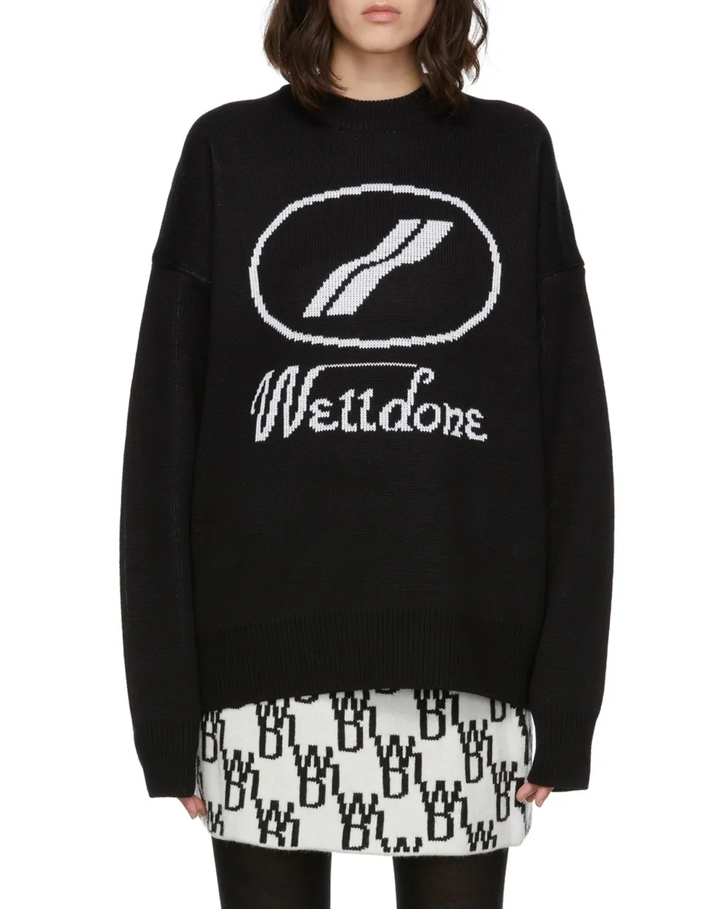 Logo-Intarsia Crew-Neck Jumper