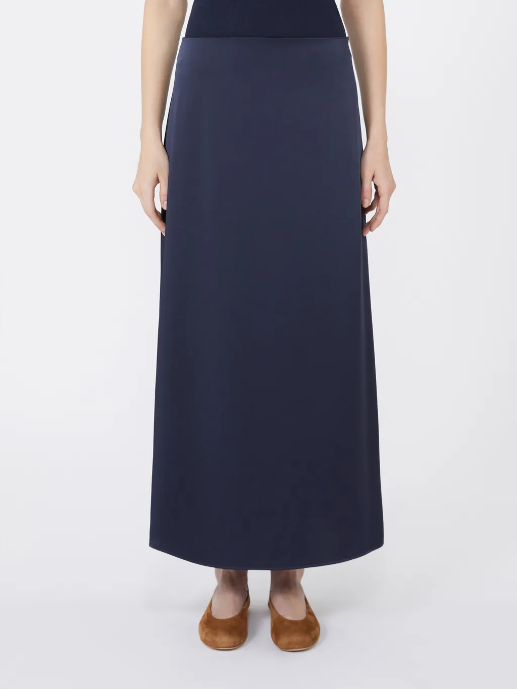 Satin Calf-Length Skirt