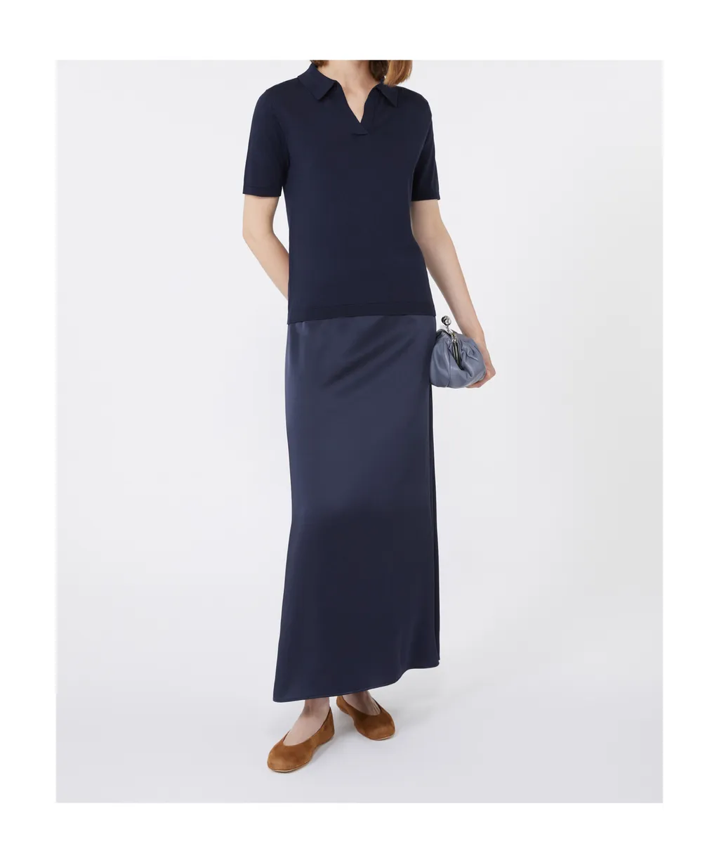 Satin Calf-Length Skirt