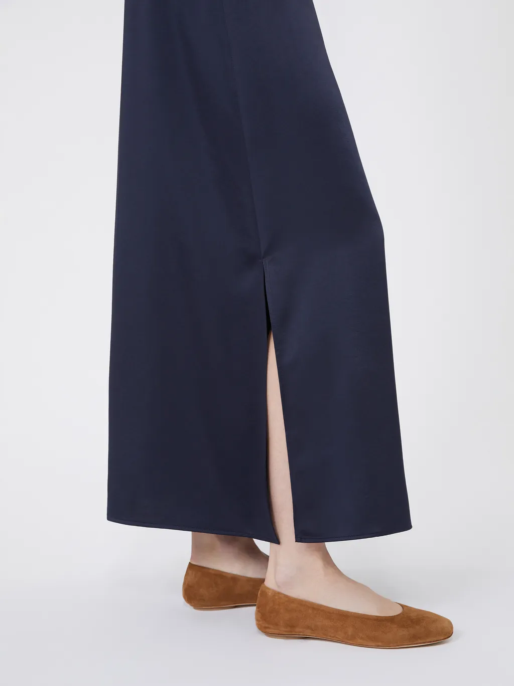 Satin Calf-Length Skirt