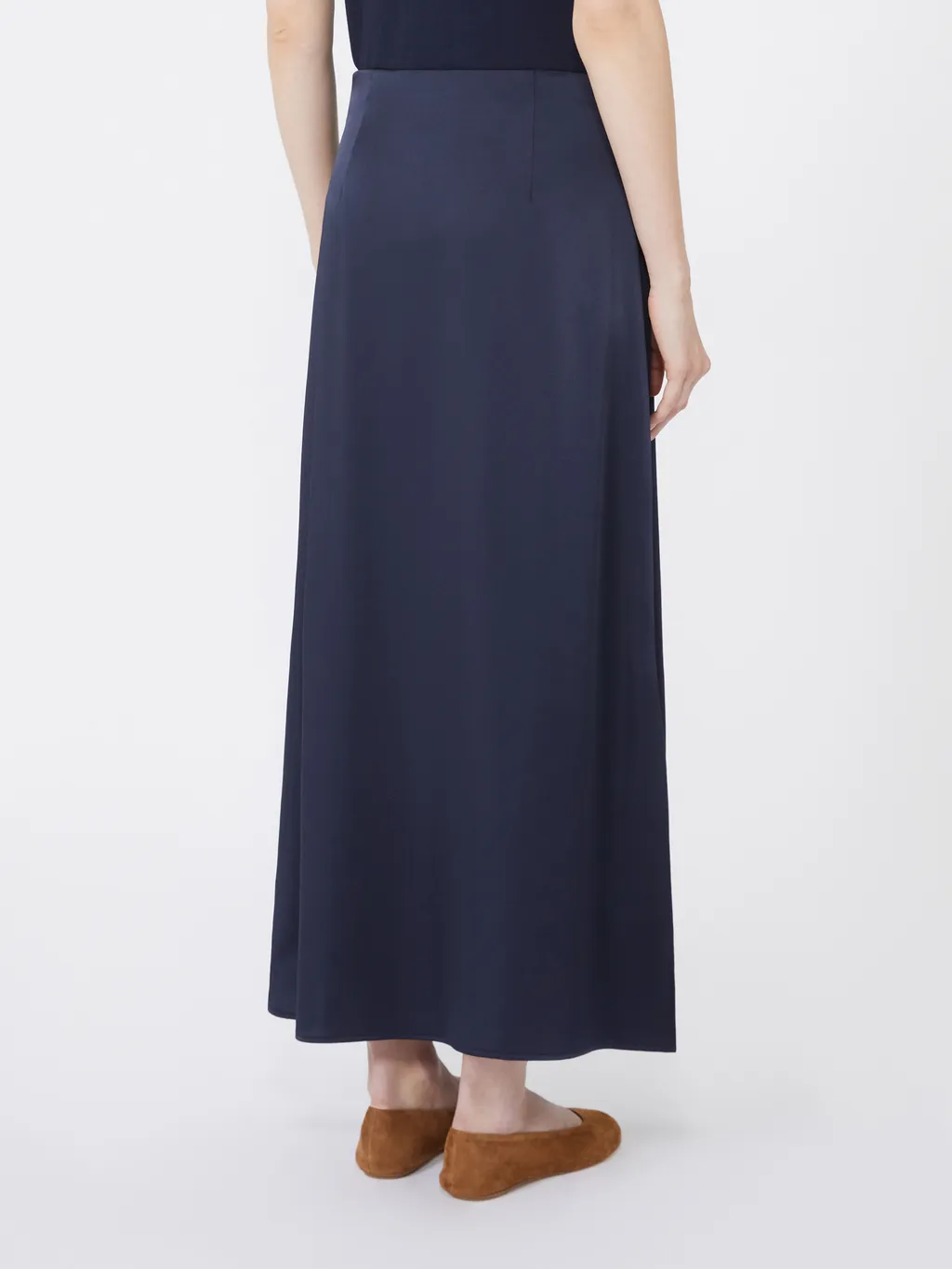 Satin Calf-Length Skirt